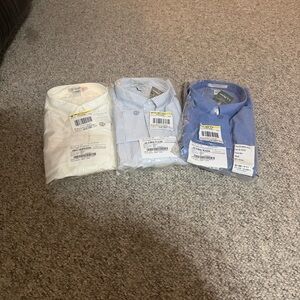 L.L. Bean Men's Dress Shirt Trio - White, Light Blue, Blue